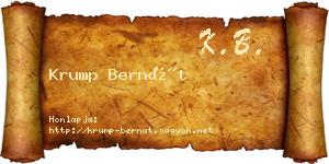 Krump Bernát névjegykártya
